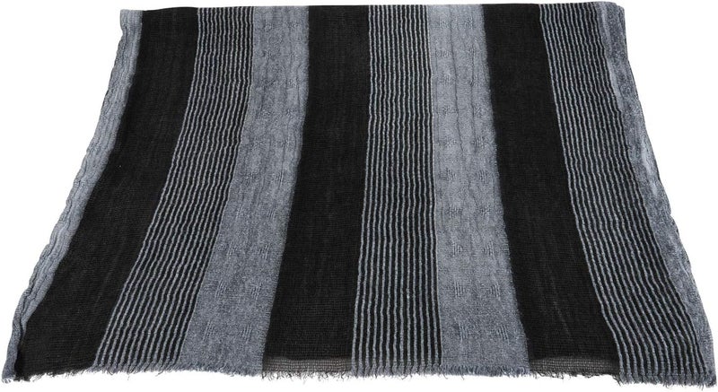 GERINLY Cotton-Linen Scarves Mens Stripe Crinkle Long Scarf Fashion Wrap Shawl for Travel - Image 5